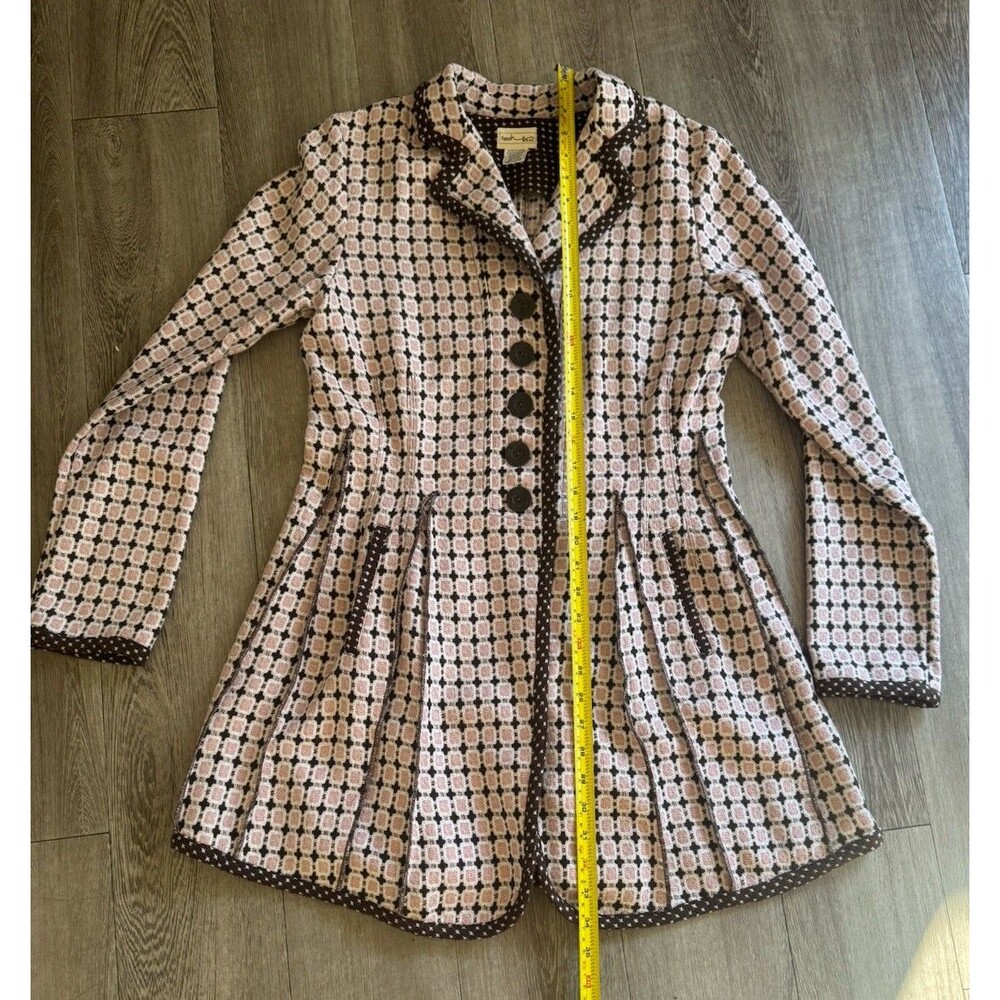 Neesh By D.A.R. Whimsical Coquette Blazer Rose Brown Parisian Chic Preppy Sz M - Picture 8 of 16